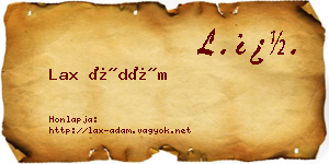 Lax Ádám névjegykártya