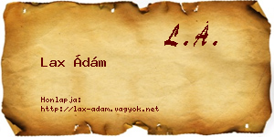 Lax Ádám névjegykártya